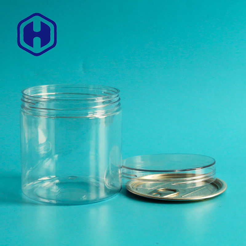 Animal doméstico ancho de la boca de los cacahuetes plásticos herméticos transparentes de las latas alrededor del casquillo de Ring Pull Eoe With Screw