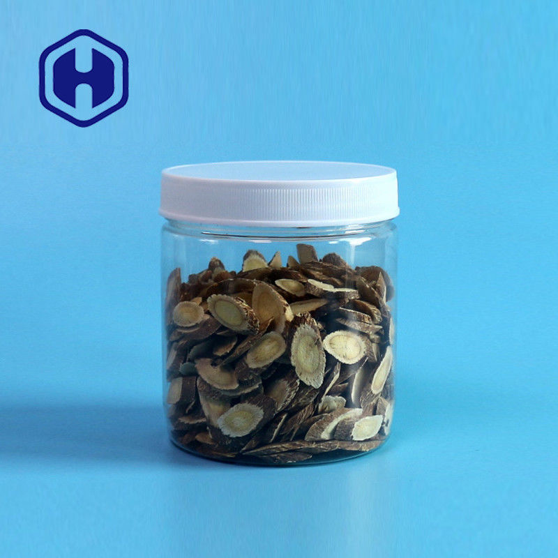 Tarros plásticos del almacenamiento del ANIMAL DOMÉSTICO de Sugar Chewing Gum del tarro de la prueba del escape de la ronda 510ml 87m m