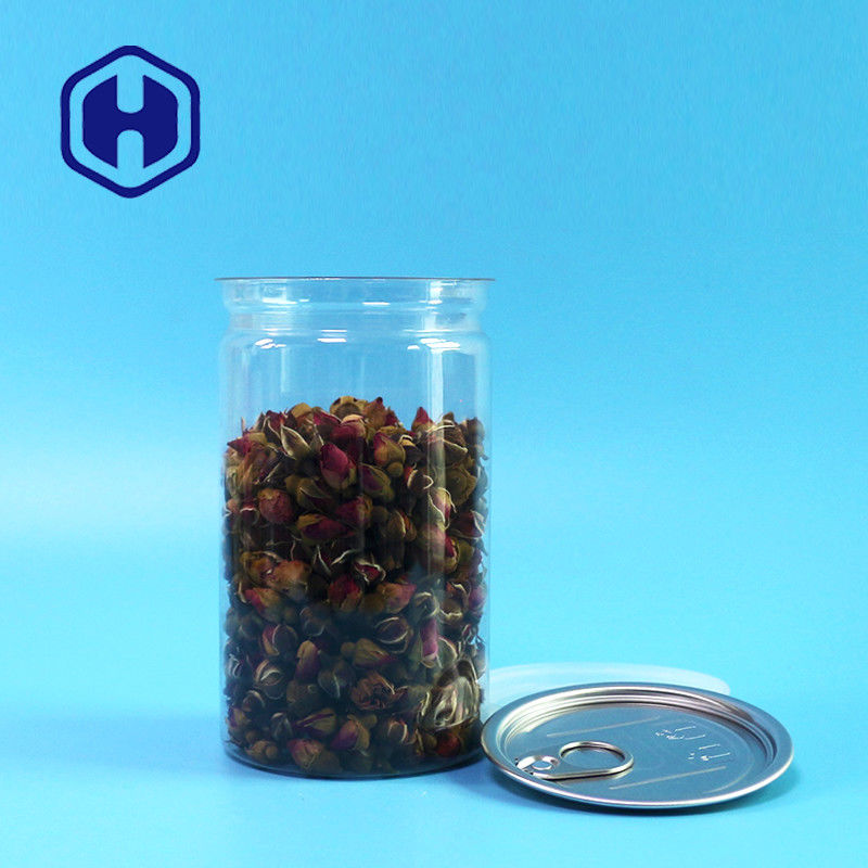 El ANIMAL DOMÉSTICO plástico abierto fácil redondo 16.9oz puede 500ml para los cacahuetes secos de las bayas de los bocados