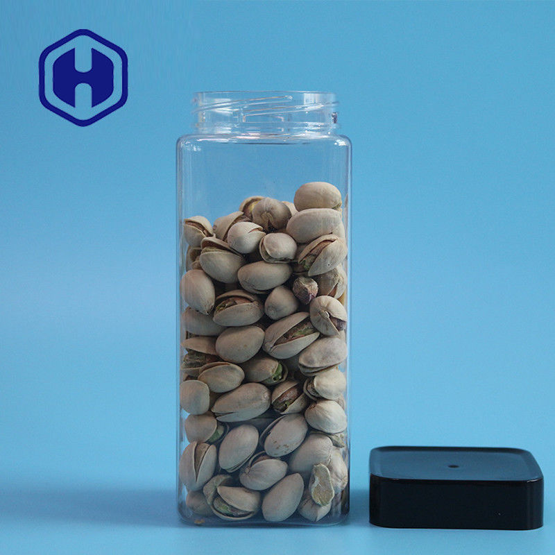 Arroz plástico de las galletas del tarro de la prueba vacía clara del escape que empaqueta el tarro del ANIMAL DOMÉSTICO del cuadrado de la comida 555ml