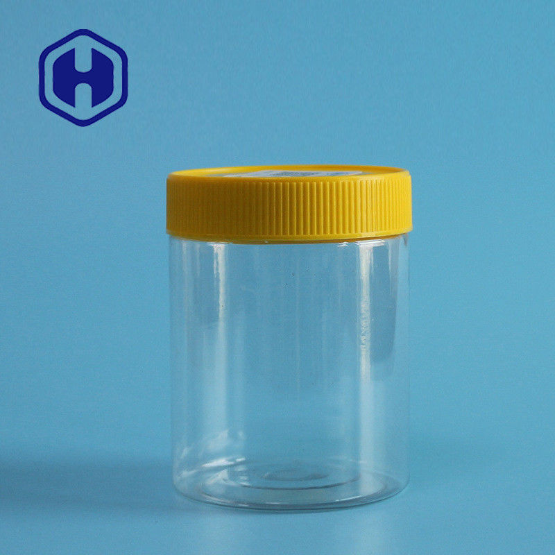 Las nueces libres de Bpa se escapan la ronda recta transparente plástica del ANIMAL DOMÉSTICO del tarro 350ml de la prueba con la tapa