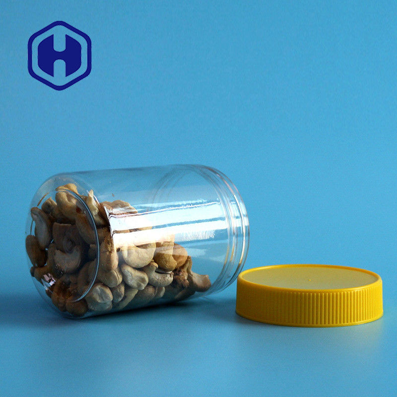 Las nueces libres de Bpa se escapan la ronda recta transparente plástica del ANIMAL DOMÉSTICO del tarro 350ml de la prueba con la tapa