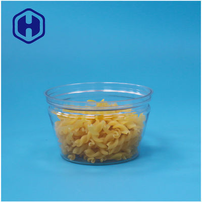 Forma de tazón de calidad alimentaria pequeña, fácil de apilar, marisco abierto, pescado, PET transparente, lata de plástico