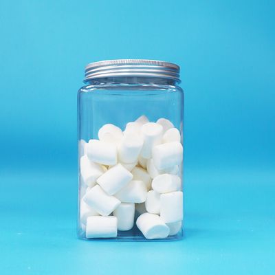 Tapa de rosca de aluminio, forma cuadrada, transparente, PET, plástico, tarro para fideos y caramelos, sin BPA