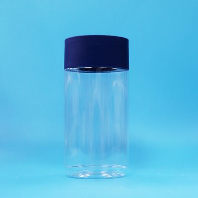 Tarro de plástico PET transparente en forma de óvalo para galletas, frutos secos y caramelos, con tapa a prueba de manipulaciones y sin BPA