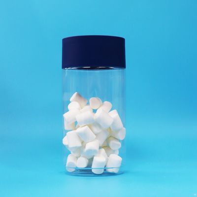 Tarro de plástico transparente de grado alimenticio en forma ovalada para galletas, nueces y caramelos, con tapa a prueba de manipulaciones