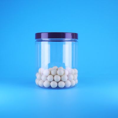 Frascos de plástico PET transparente, altos y redondos, herméticos para alimentos, para alimentos dulces y secos, con tapa plana de rosca
