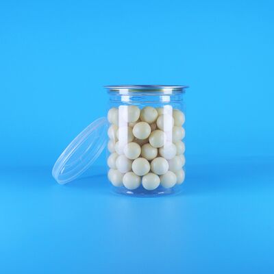 Latas de palomitas de maíz transparentes de PET con tapas fáciles de abrir, alimentos secos de frutos silvestres orgánicos de la selva