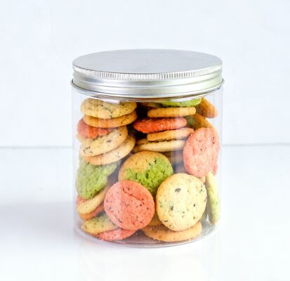 Patata en puré de boca ancha clara helado de yogur PET redondo Jar tapa de aluminio