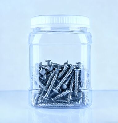 Calidad alimenticia cáscara de mandarina castaña china PET de forma cuadrada cristal de plástico de tapa blanca clara