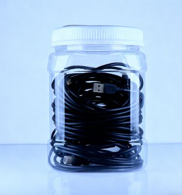 Bien sellado plástico PET forma cuadrada transparente tarro pastel de ñame chino relleno galleta tapa de rosca