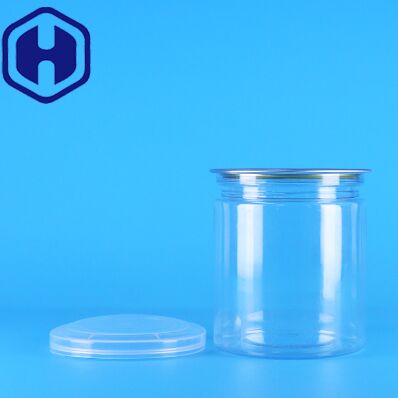 Botes de plástico PET redondos transparentes y sellables para alimentos para bebés, melocotón amarillo, tapa de fácil apertura
