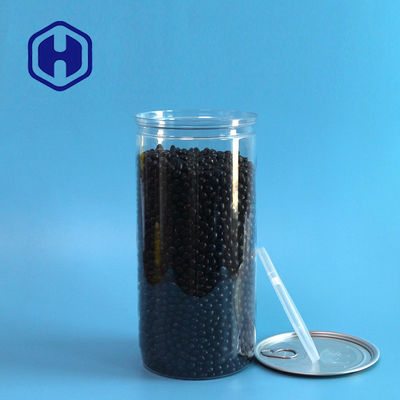 latas del plástico transparente de 1450ml 49oz con la tapa abierta fácil de aluminio y el casquillo plástico